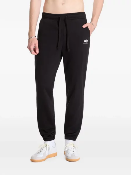 Pantaloni Alpha Industries cu imagine alergare negru