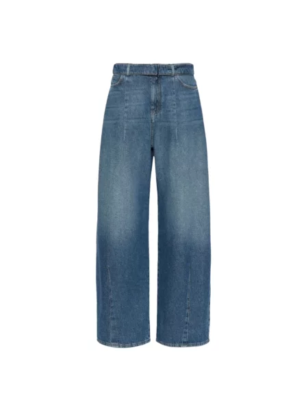 Szerokie jeansy Weekend Max Mara niebieskie
