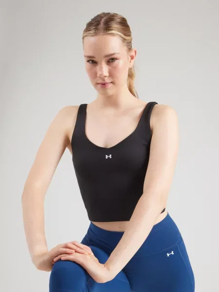 UNDER ARMOUR Športový top Motion čierna biela