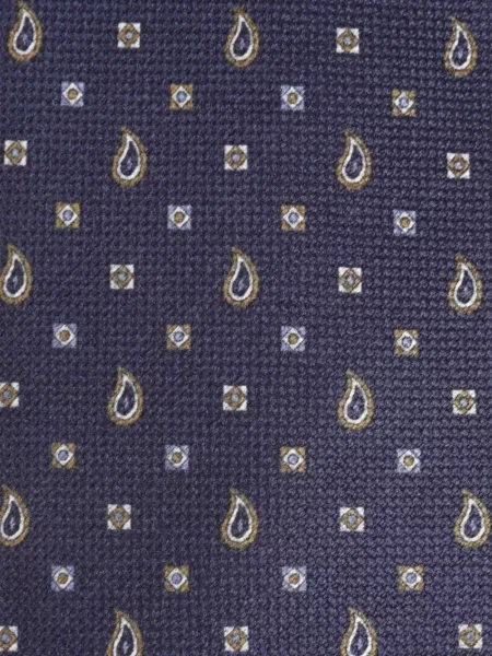 Cravată Brioni cu model paisley albastru