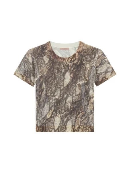 Sweter Guess z cekinami brązowy