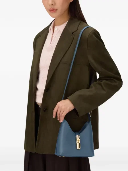 Geanta de piele Furla din piele albastru
