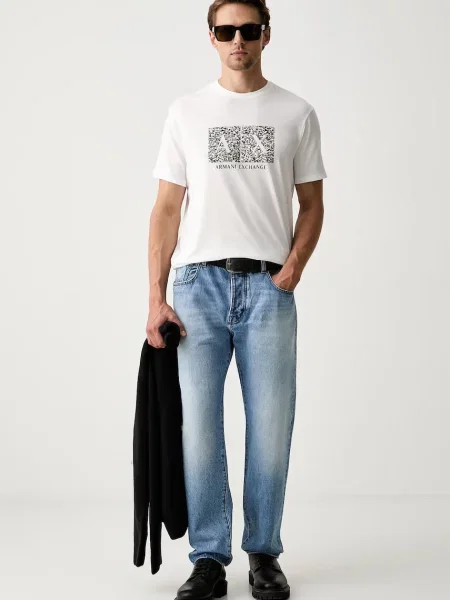 Armani Exchange tricou pentru bărbați din alb