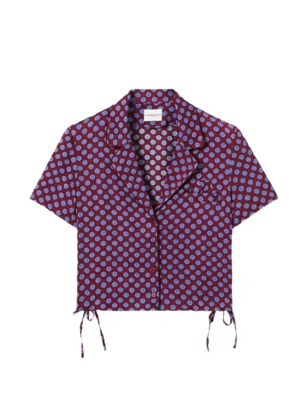 Decupat cămașă Claudie Pierlot cu imprimeu geometric roșu