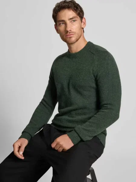 Sweter o kroju regular fit z dzianiny z dodatkiem wełny z alpaki i wełny model ‘RAI’ Selected Homme