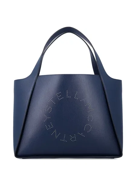 Geantă shopper Stella Mccartney cu autograf albastru