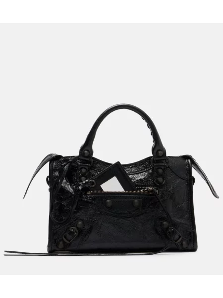 Mini geanta de piele Balenciaga din piele mini negru