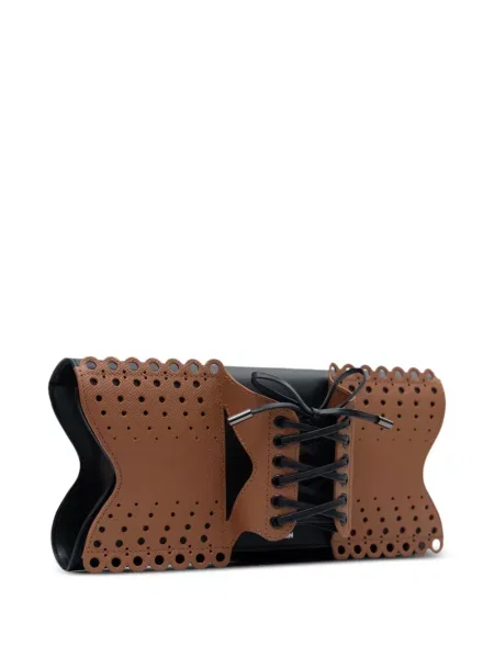 Clutch Perrin Paris με κορδόνια με δαντέλα μαύρο