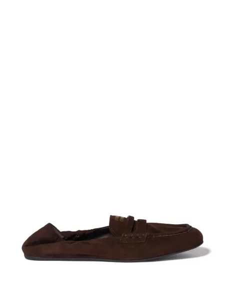 Szarvasbőr loafer Miu Miu barna