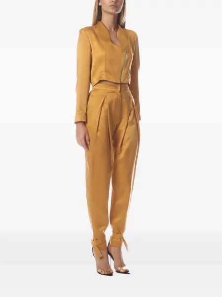 Pantaloni Tessitura conici galben