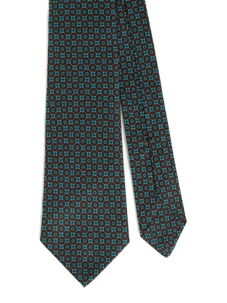 Μεταξωτή γραβάτα Kiton καφέ