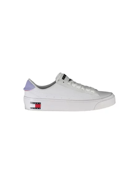 Trampki Tommy Jeans z logo skórzane białe