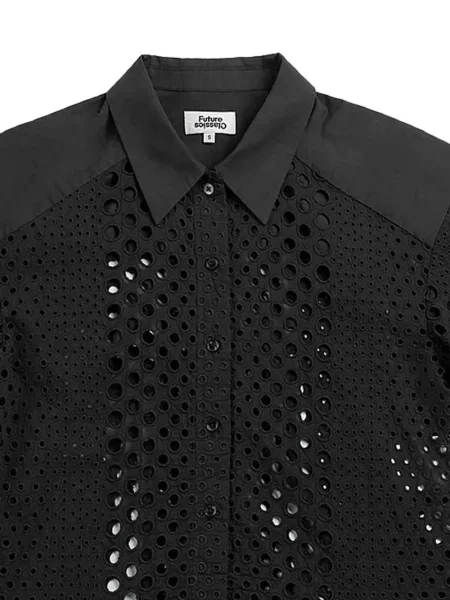 Decupat cămașă Future Classics din dantelă negru