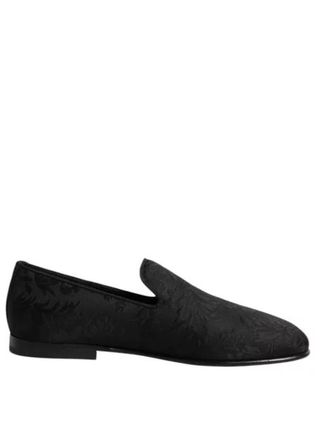 Pantofi loafer Dolce & Gabbana cu model floral negru