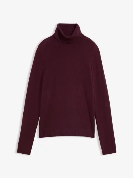 Sweter z golfem z miękkiej mieszanki kaszmiru wysokiej jakości Good Cashmere Standard® czerwony