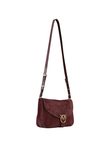 Semišová klasická crossbody kabelka Pinko hnedá