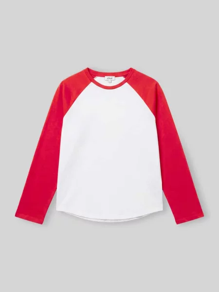 Bluzka z długim rękawem o kroju regular fit z czystej bawełny s.Oliver x Heidi Klum S.oliver Red Label czerwona
