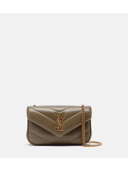 Kožna torbica Saint Laurent zelena