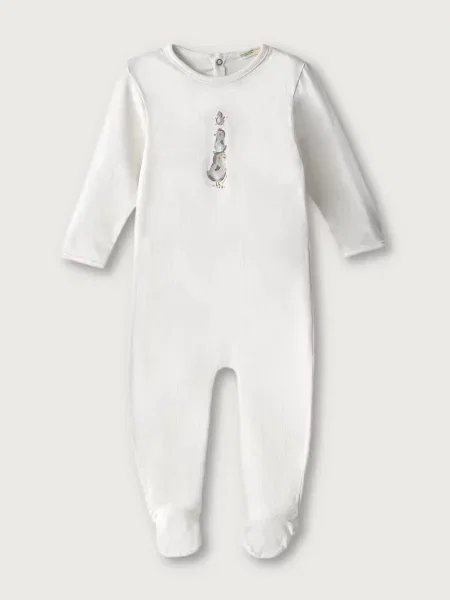 United Colors of Benetton kombinezon za bebe od pamuka s elastanom bijela