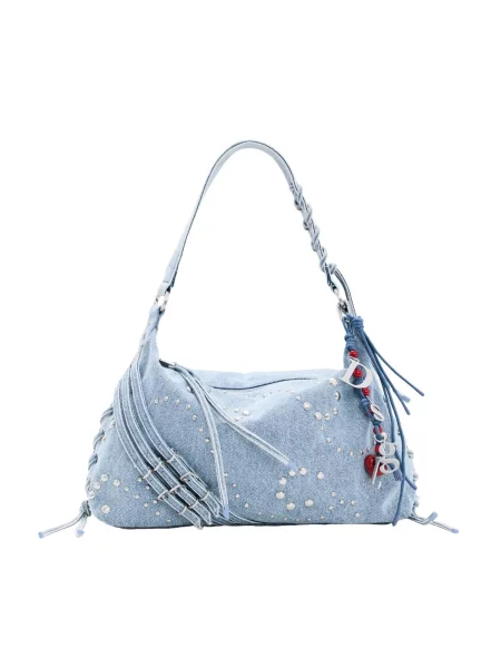 Desigual Geantă de umăr denim albastru