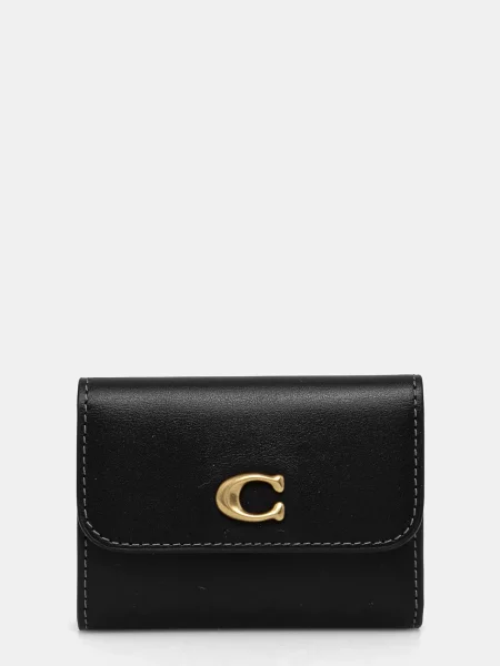 Coach portofel de piele femei bej negru