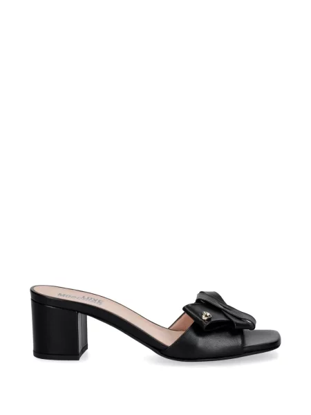 Sandale Love Moschino cu funde cu motiv cu inimi negru