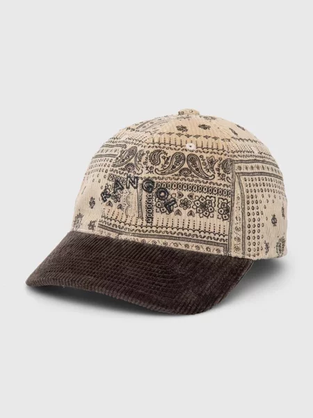 Вельветова кепка Kangol візерунок бежевий