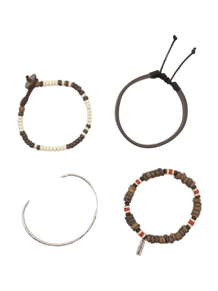 Pull&Bear Náramok hnedá / červená / čierna biela