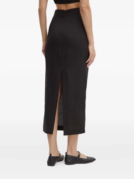 Fustă midi Bardot până la genunchi negru