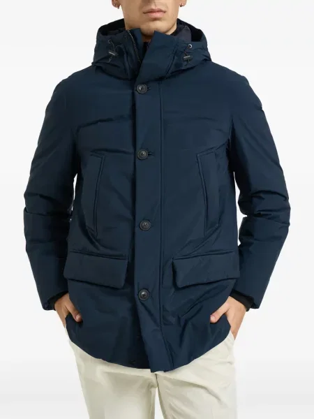 Palton Woolrich cu glugă albastru
