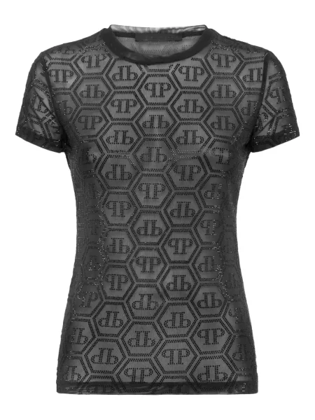 Koszulka Philipp Plein tiulowa czarna