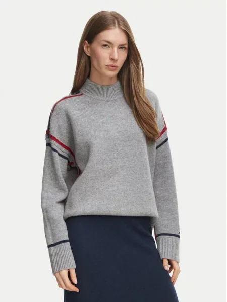 Tommy Hilfiger Bluză cu gât gri