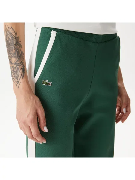 Lacoste Spodnie Dresowe Straight Fit zielone