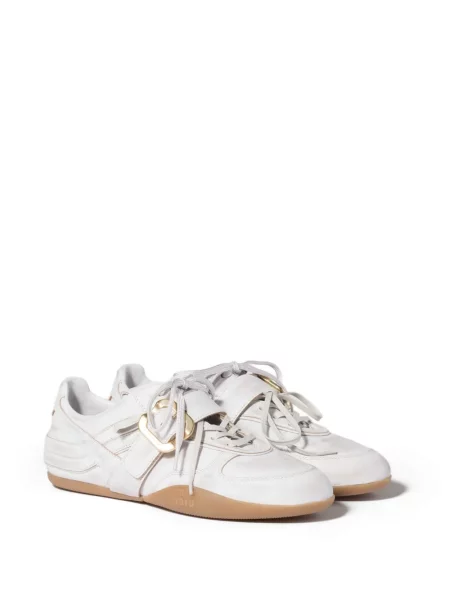 Viseltes hatású csatos sneaker Miu Miu fehér