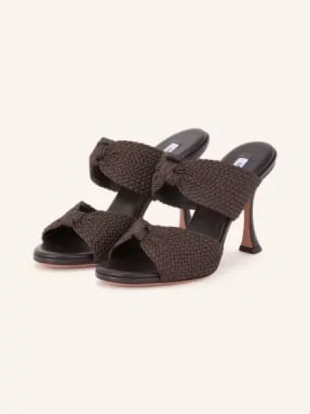 Aquazzura Pantofle Smile tmavě hnědá