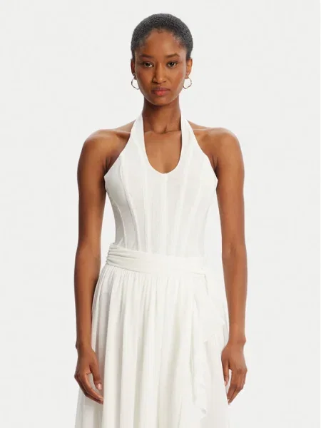 BARDOT Боди Trey Halter Neck бял