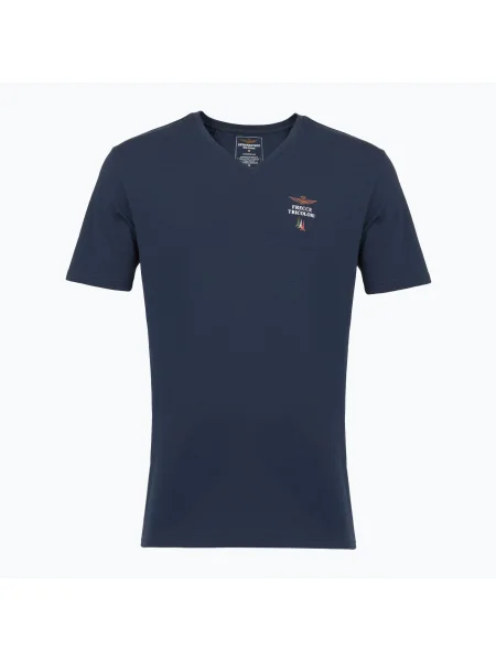 Tričko Aeronautica Militare s výstrihom do v modrá