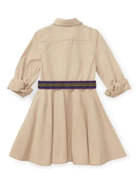 Sukienka koszulowa dziecięca Polo Ralph Lauren brązowa