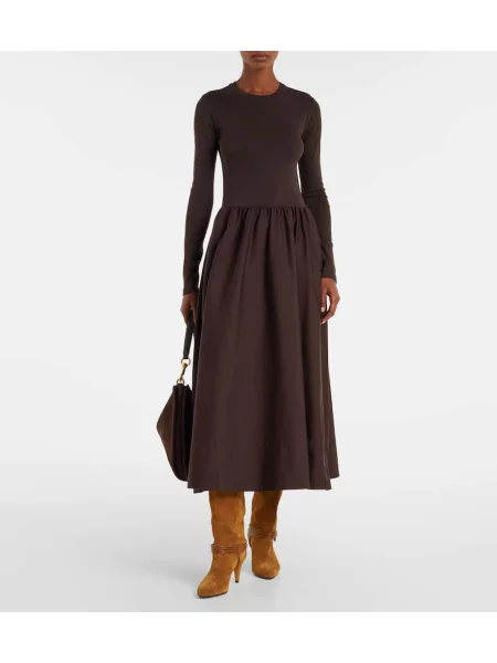 Rochie midi Polo Ralph Lauren până la genunchi de costum maro