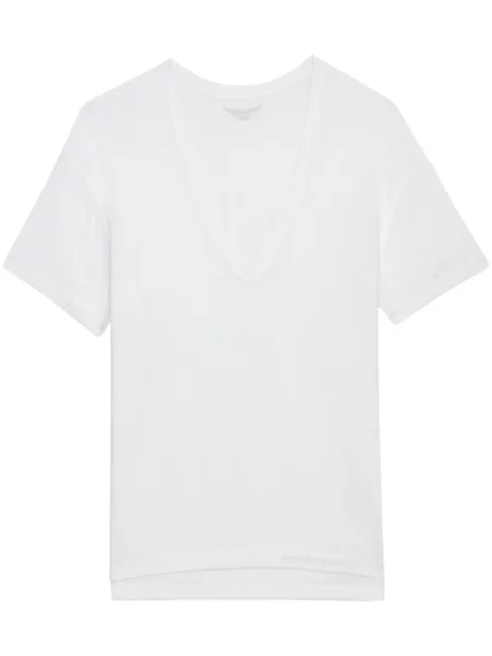 Tricou Zadig&voltaire cu decolteu în V alb