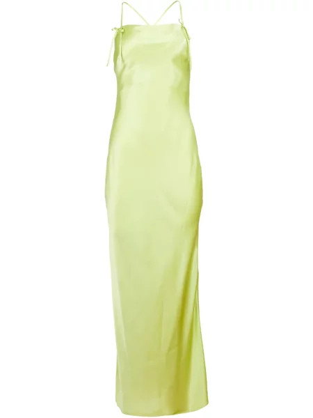 Rochie Fleur Du Mal de mătase de costum verde