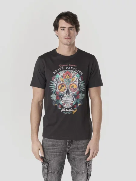 KOROSHI Tricou metalic gri