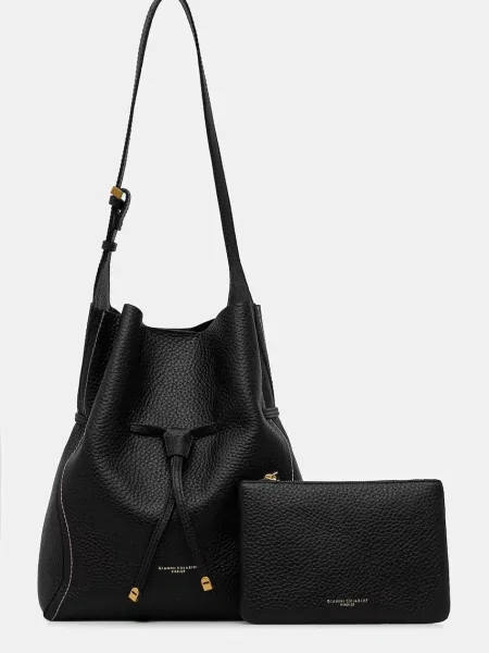 Geanta de piele Gianni Chiarini din piele negru
