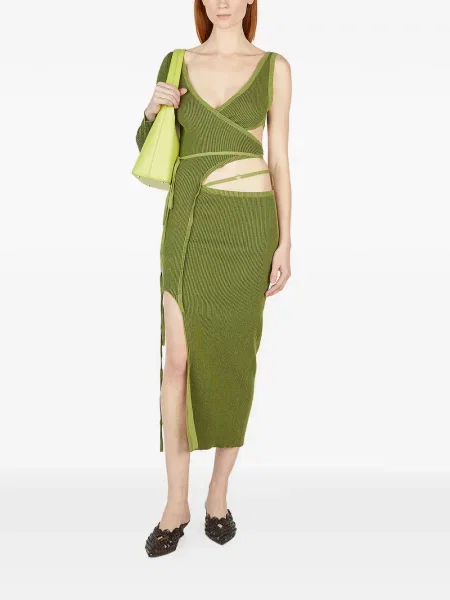 Rochie Ester Manas asimetrică verde