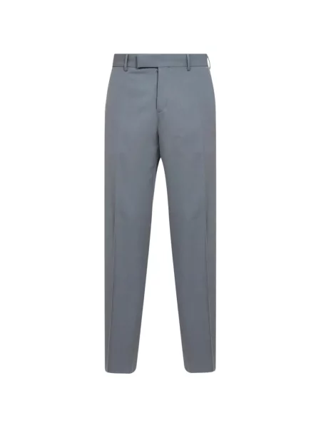 Pantaloni cu picior drept Fendi cu broderie gri
