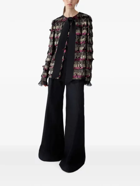 Geacă Carolina Herrera cu broderie negru