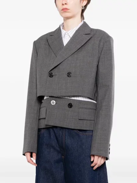 Sacou Sacai cu două rânduri de nasturi gri