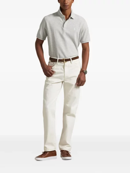 Tricou polo Polo Ralph Lauren cu imagine cu dungi din țesătură twill albastru