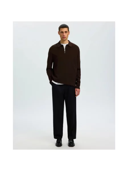Koszulka polo Selected Homme brązowa