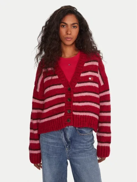 Tommy Jeans Ζακέτα Badge κόκκινο